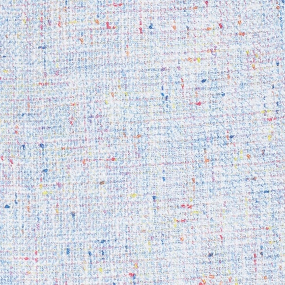 NWOT Eliza J Light Blue Tweed Sheath Dress Eyelash Fringe Trim Size 12 - Picture 7 of 11